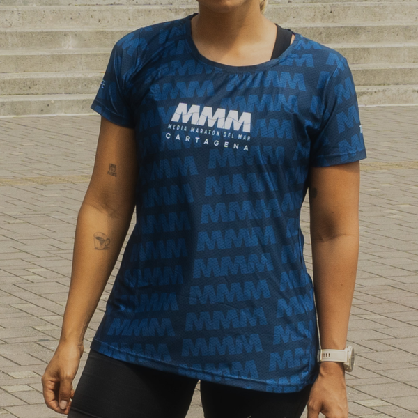 Camiseta Azul Media Maratón del Mar 2024 Damas